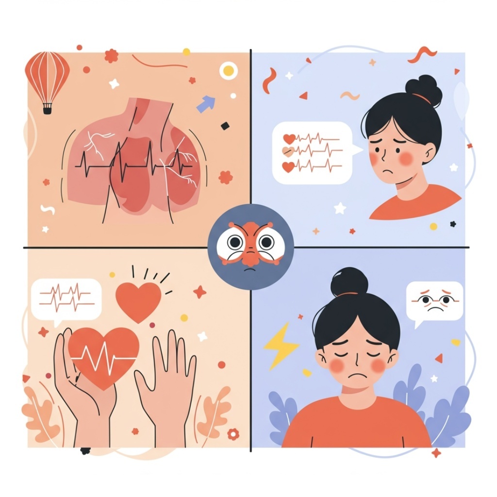 心悸、手抖、呼吸急促讓你困擾嗎？別輕忽這些身體警訊！可能是壓力過大，也可能與自律神經失調或憂鬱症有關。了解自律神經失調與憂鬱症的關聯與差異，認識常見症狀，幫助你釐清病因，找到合適的科別看診，及早尋求專業協助，找回身心平衡。